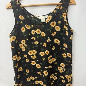 Vintage 90s Express Floral Tank Top – Made in Korea – Size M